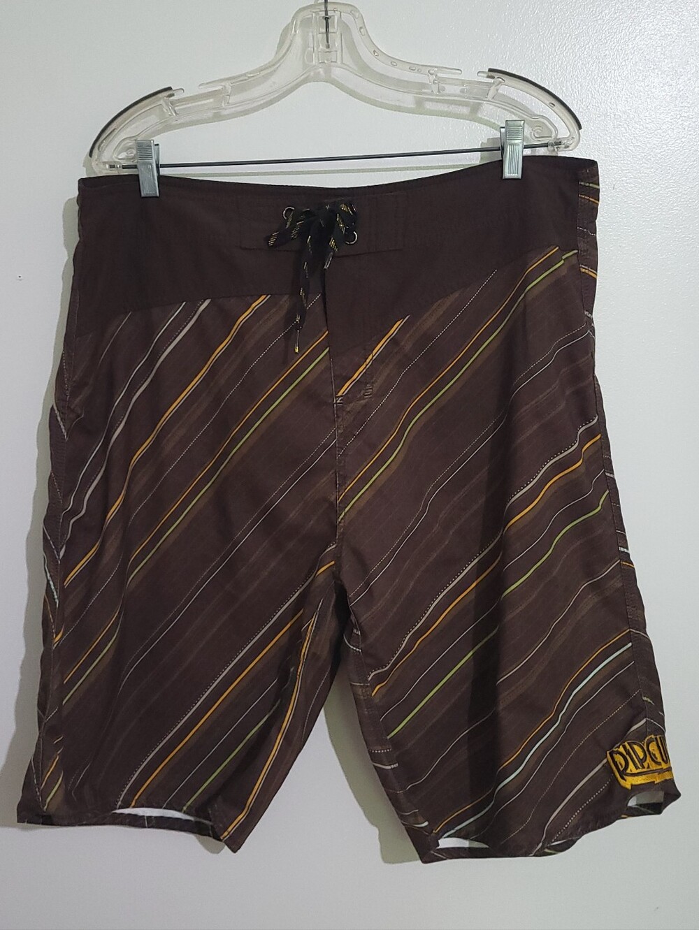 Rip Curl Brown Stripe Board Shorts Size 38